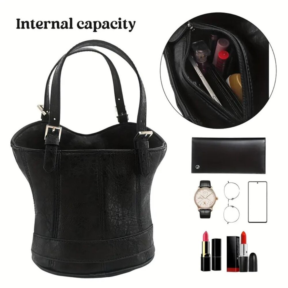 💋Chic Sexy Corset-Style Small Bucket Handbag Punk Purse with Bold Personality❤️ - Picture 7 of 11